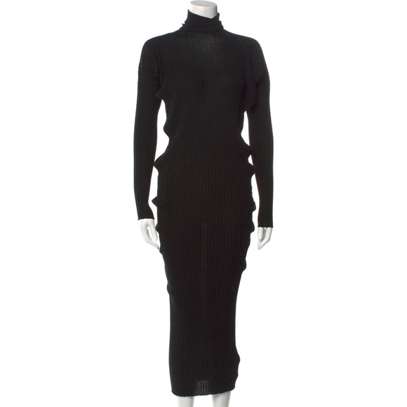 BOTTEGA VENETA 🖤 Ribbed Wool Turtleneck Dress - Picture 12 of 13